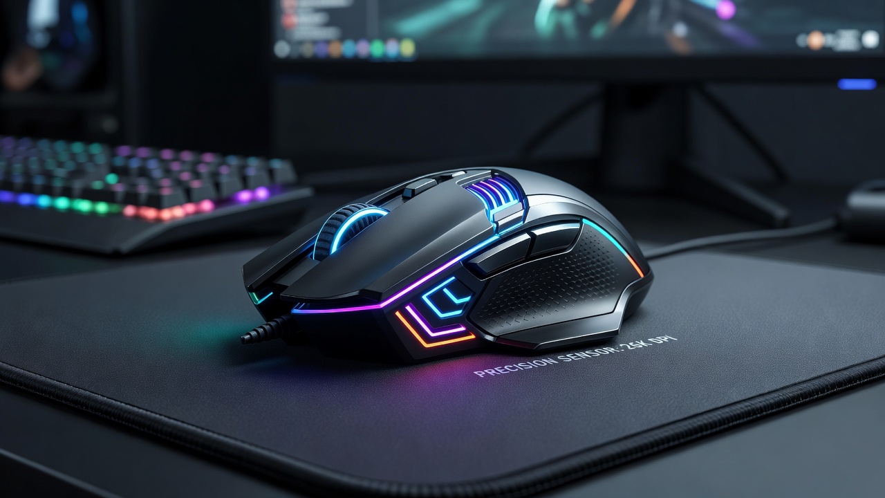 High-performance gaming mouse product shot